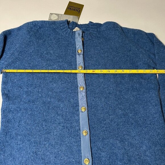 Barrie Knitwear Sweater Size 42 Cardigan Shetland 100% Pure Wool Gold Buttons - Picture 11 of 15